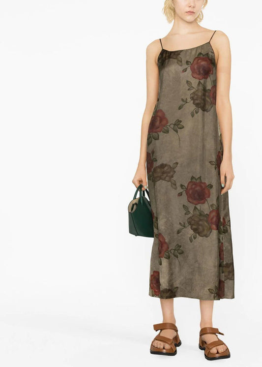 [Um* W*ng] Distressed Effect Floral Printed Dress