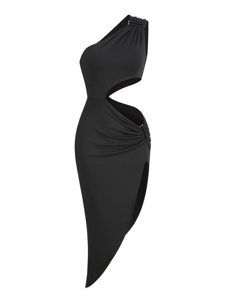 [M*ch**l K*rs] One Shoulder Slit Bodycon Dress - Weekdayslulu