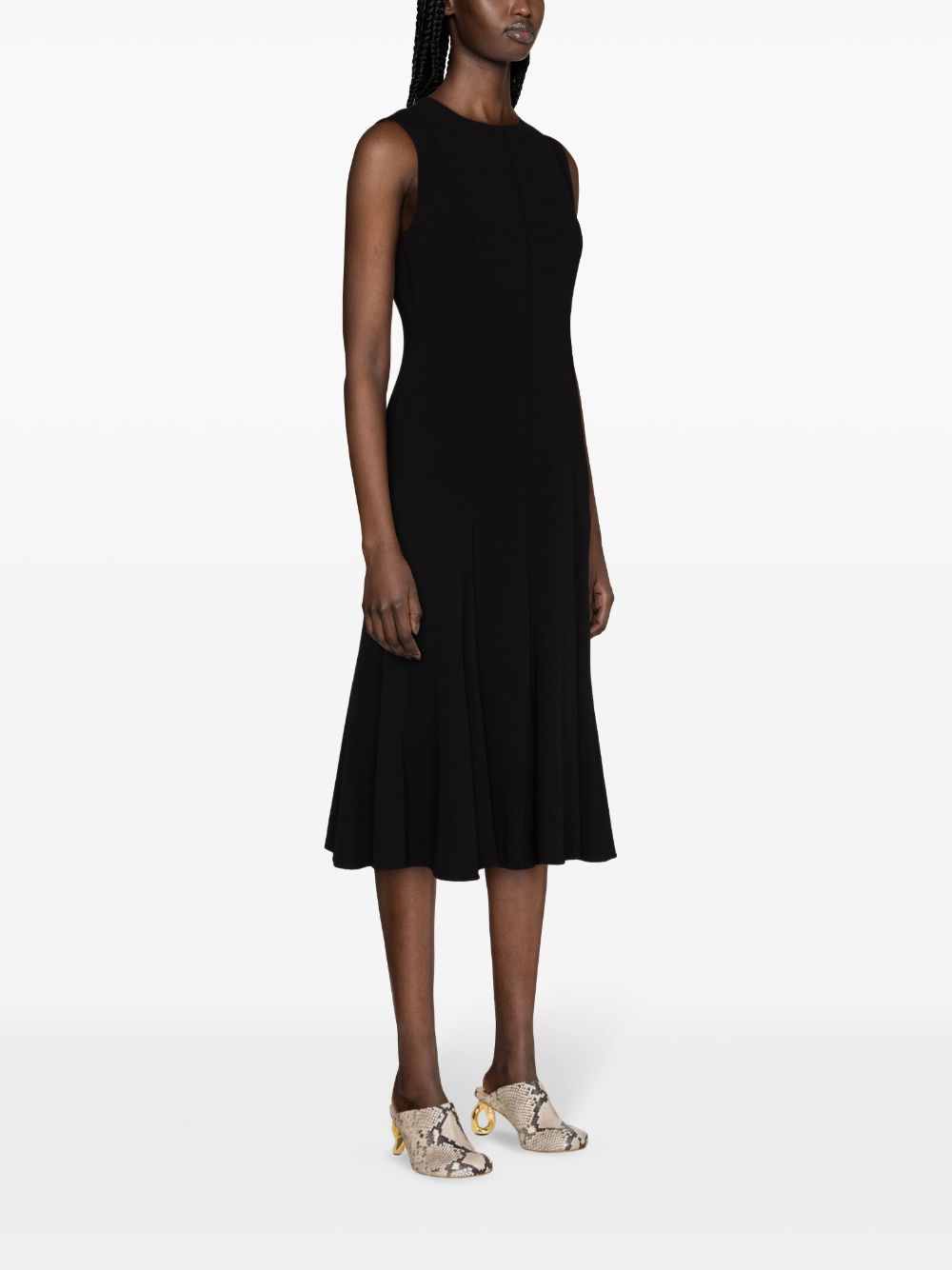 [Th**ry] Sleeveless Flared Triacetate Midi dress - Weekdayslulu