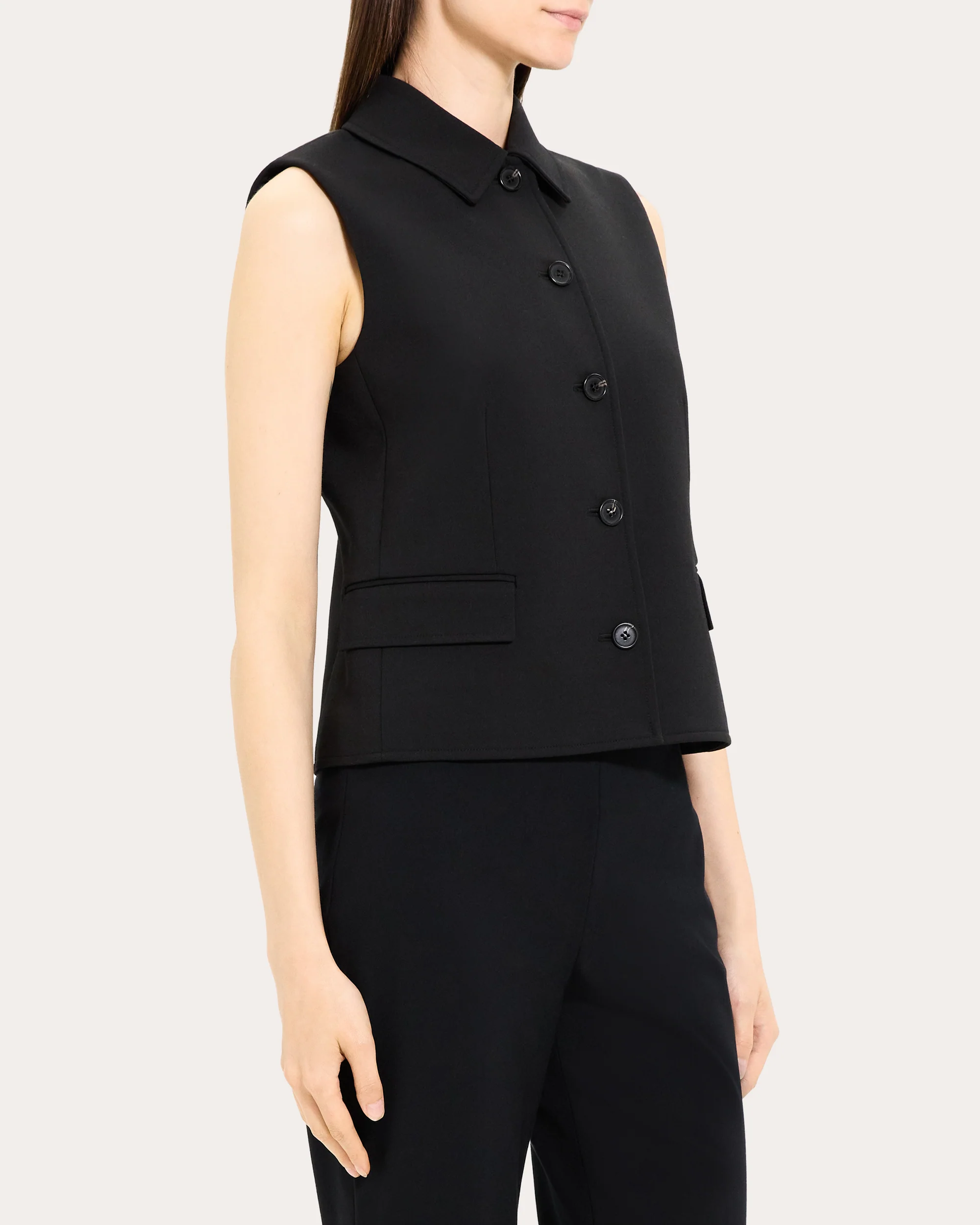 [Th**ry] Triacetate Tailored Vest - Weekdayslulu