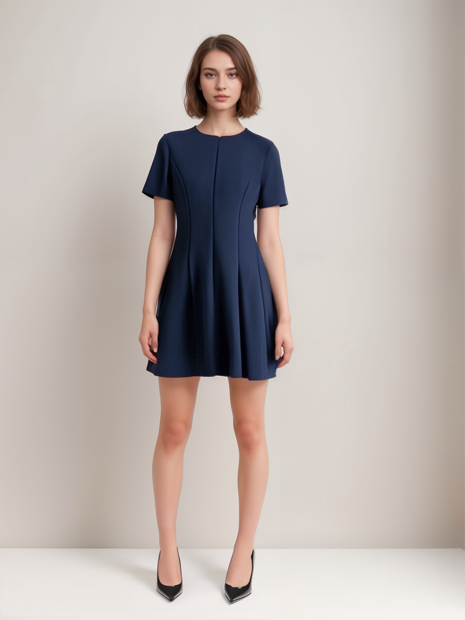 [Th**y] Triacetate Admiral Crepe Flared Mini Dress - Weekdayslulu