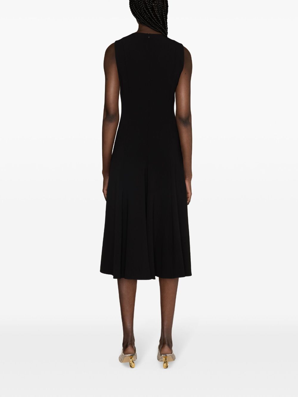 [Th**ry] Sleeveless Flared Triacetate Midi dress - Weekdayslulu