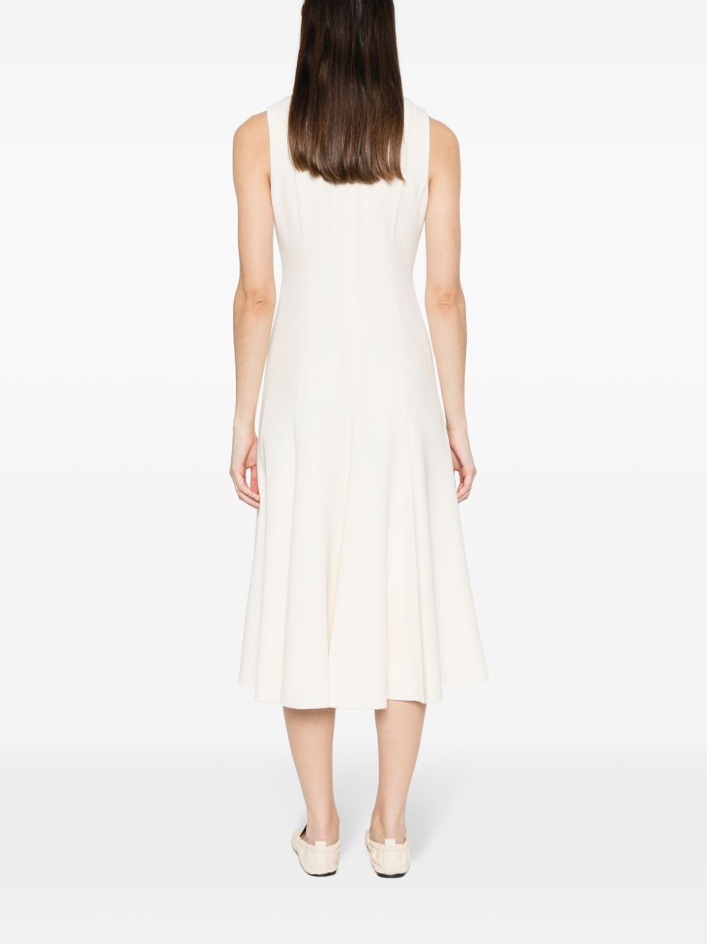 [Th**ry] Sleeveless Flared Triacetate Midi dress - Weekdayslulu