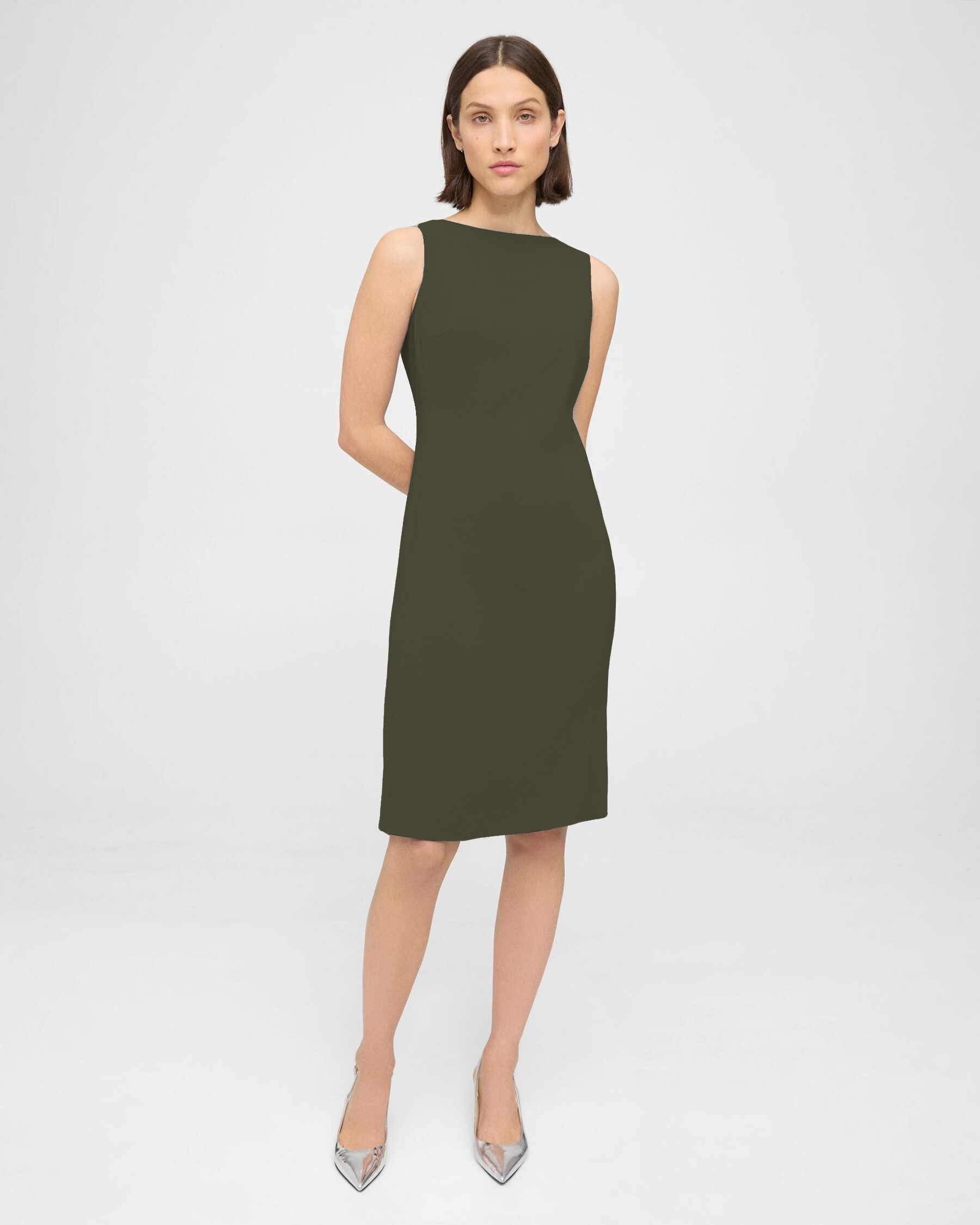 [Th**ry] Flared Triacetate Dress in Crepe - Weekdayslulu