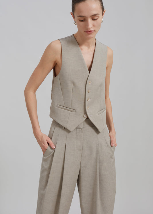 [Th* Fr**kie Sh*p] Wool-Blend V-Neck Single-Breasted Vest