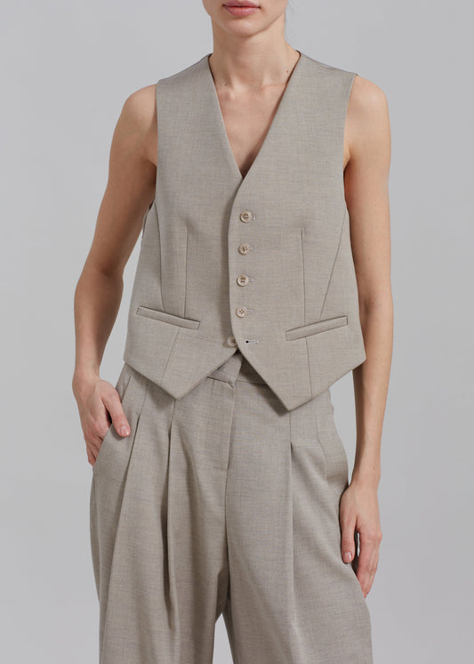 [Th* Fr**kie Sh*p] Wool-Blend V-Neck Single-Breasted Vest