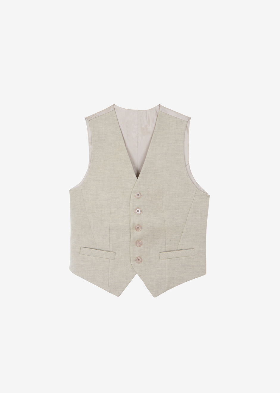 [Th* Fr**kie Sh*p] Wool-Blend V-Neck Single-Breasted Vest - Weekdayslulu