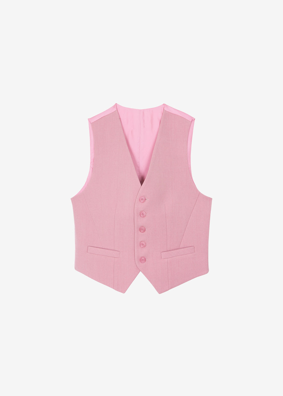 [Th* Fr**kie Sh*p] Wool-Blend V-Neck Single-Breasted Vest - Weekdayslulu