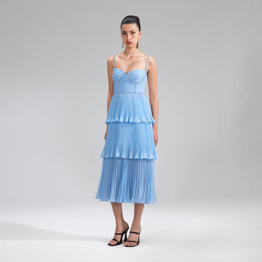 [S*lf-P*rtr**t] Chiffon Tiered Midi Dress