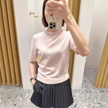 Meta Quality Sweet Pink Wool Top