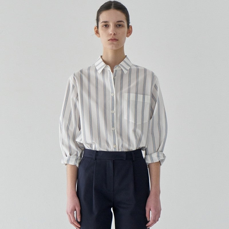 [Ler*be] Striped Oversized Longline Shirt - Weekdayslulu