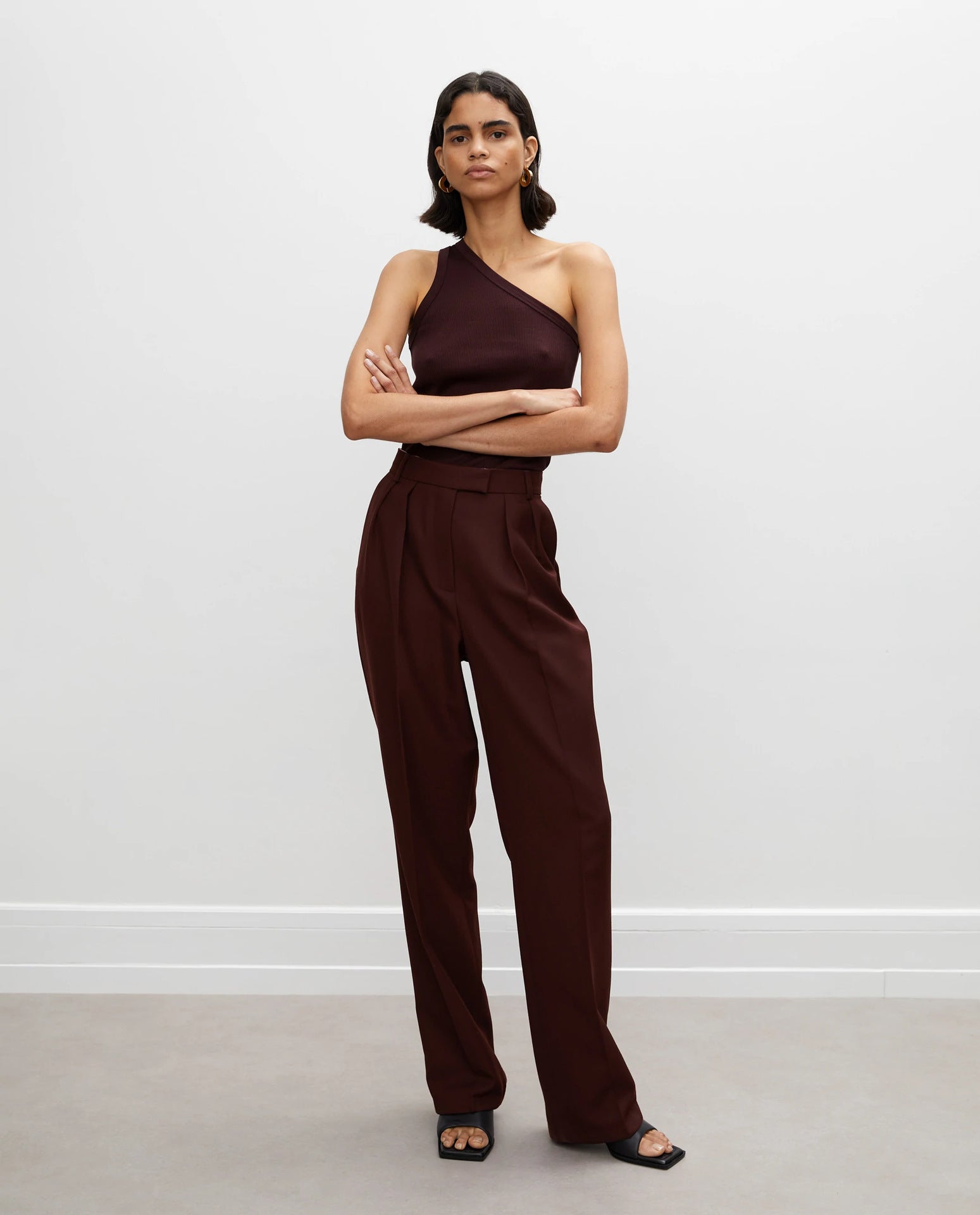 [R*he] Burgundy Wool-Blend Suit Set - Weekdayslulu