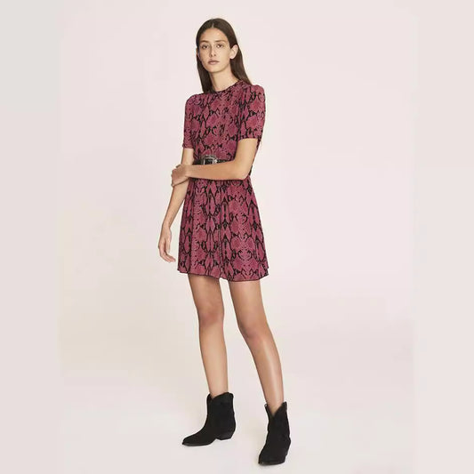 [B*&s*] Rose Snake Print Midi Dress