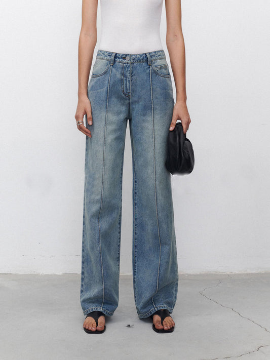 [Th* R*w] Retro Wide-Leg Straight Jeans