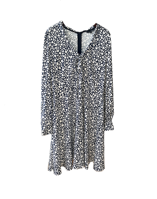 French Floral Tie-Front Shirt Dress