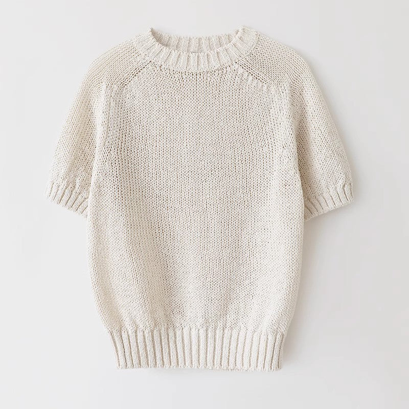 [N*thing Writt*n] Bamboo Short Sleeve Sweater - Weekdayslulu