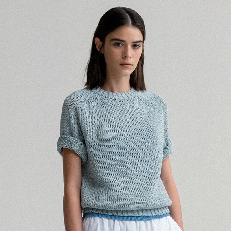 [N*thing Writt*n] Bamboo Short Sleeve Sweater - Weekdayslulu