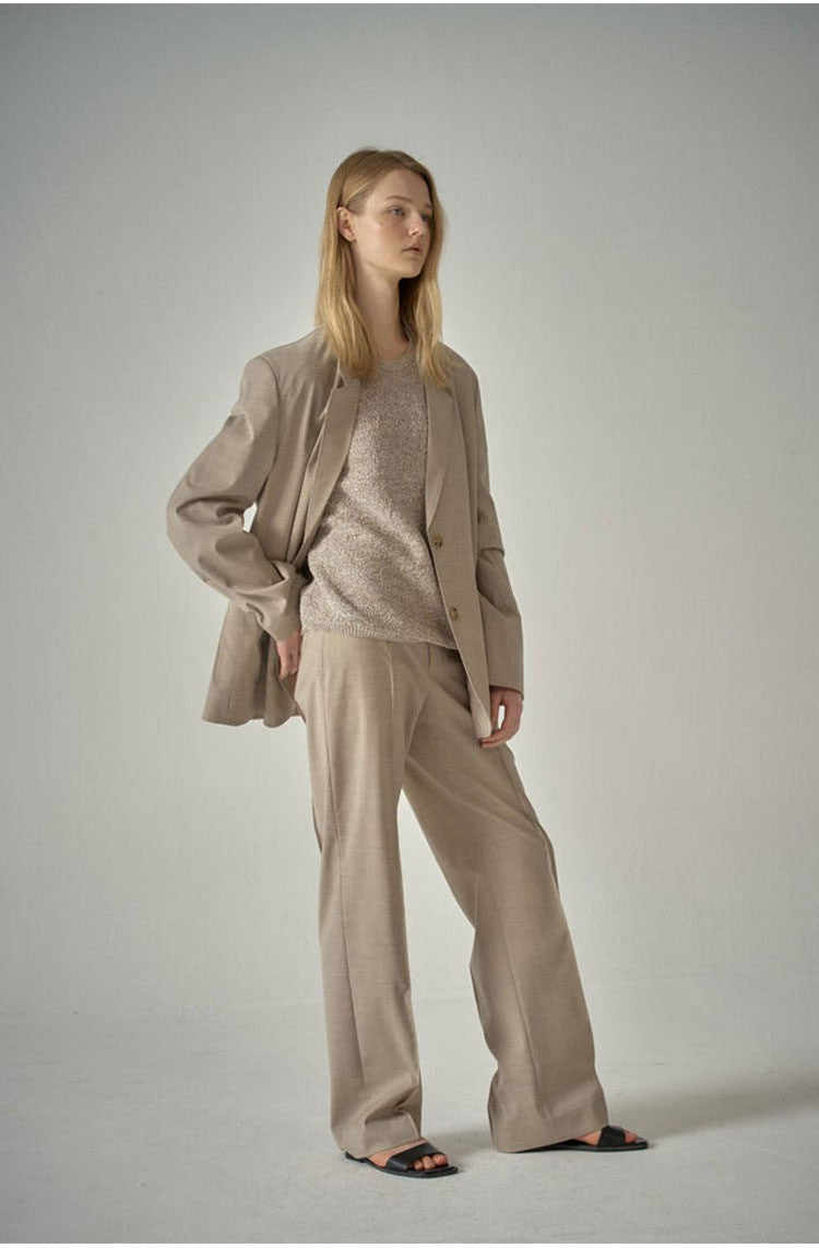 [Fac*de P*ttern] Wide-Leg Straight Suit Trousers - Weekdayslulu