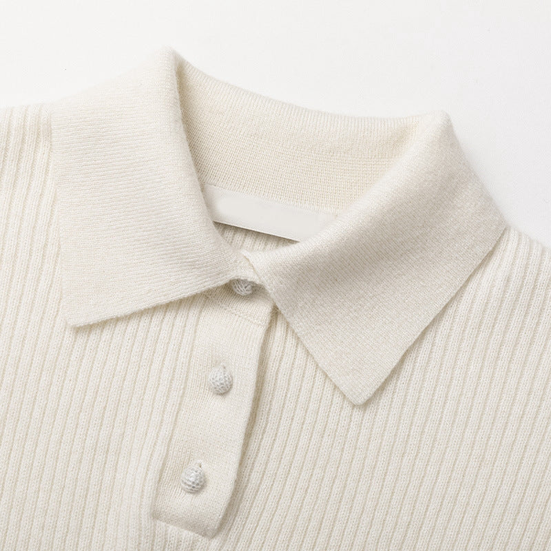 [Vinc*] Lapel Collar Slim Knit Pullover Top - Weekdayslulu