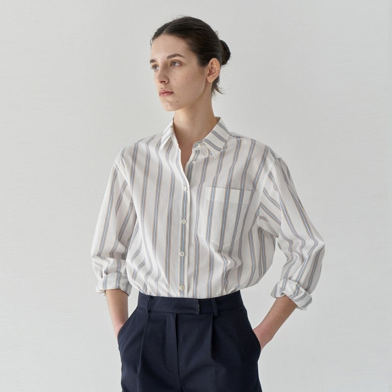 [Ler*be] Striped Oversized Longline Shirt - Weekdayslulu