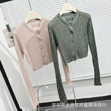 Sweden Niche Linen Knit Cardigan