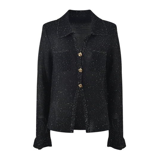 Spring Summer Sequin Knit Cardigan