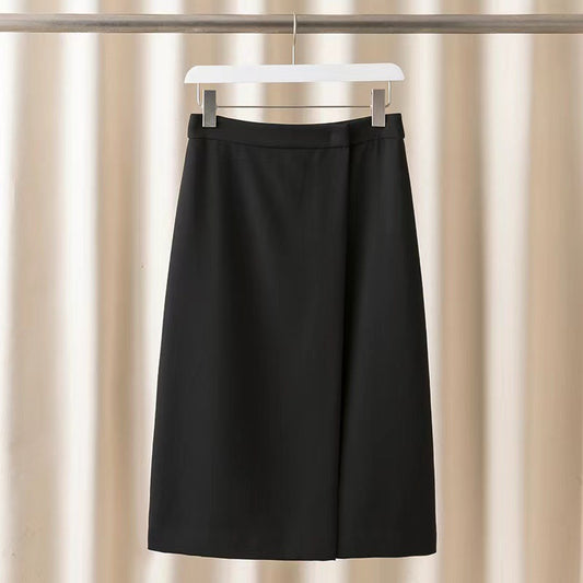 [Th**ry] Triacetate Draped Wrap Midi Skirt