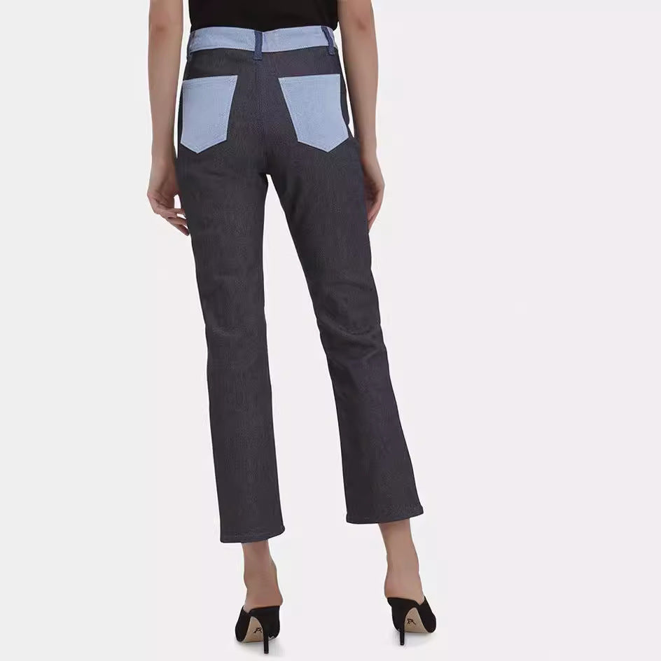 [V*ct*r*a B*ckh*m] Colorblock Stretch Straight Leg Jeans - Weekdayslulu